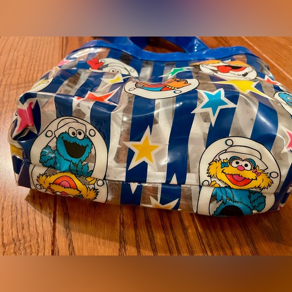 Vintage Sesame Street Plastic Tote Bag with Hook and Loop Closure - Picture 3 of 7